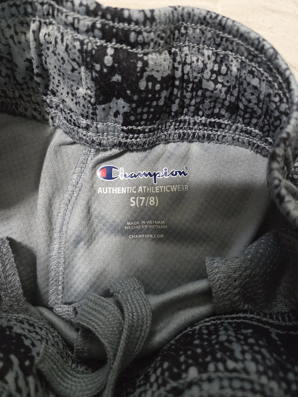Champion Black and Gray Patterned Kids Shorts
